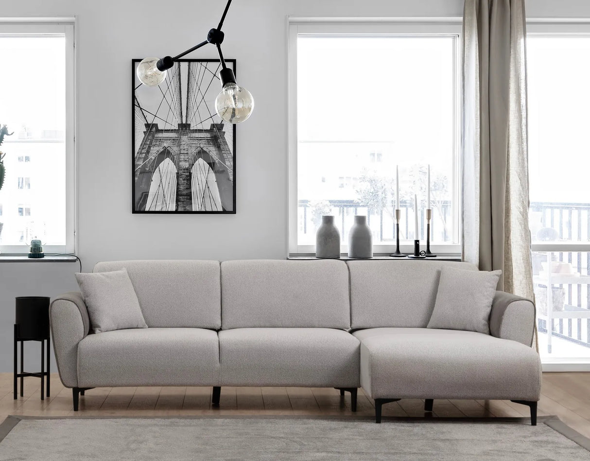 Aren Eckschlafsofa, Rechte Seite, in Grau, 260x150 cm von Atelier Del Sofa – Bild 2