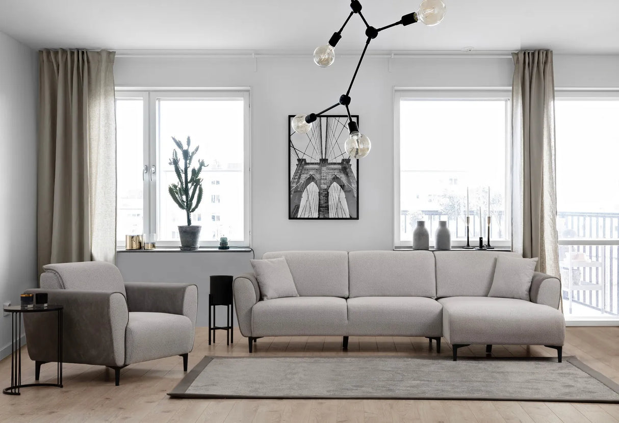 Aren Eckschlafsofa, Rechte Seite, in Grau, 260x150 cm von Atelier Del Sofa – Bild 3