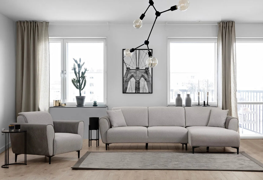 Aren Eckschlafsofa, Rechte Seite, in Grau, 260x150 cm von Atelier Del Sofa – Bild 3