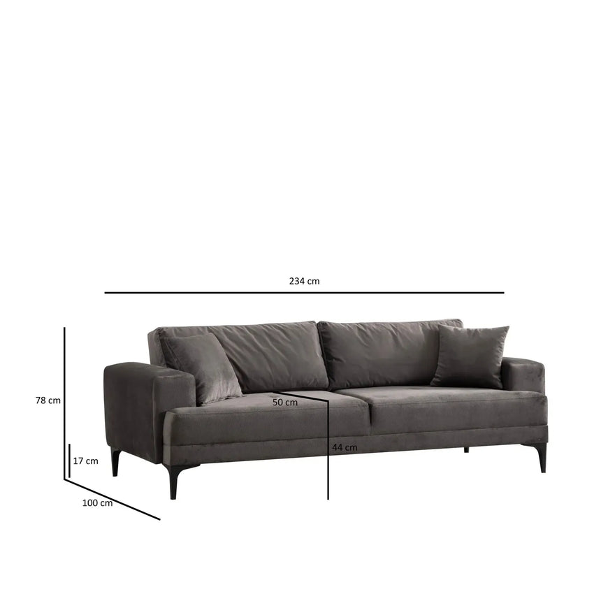 Astana 3-Sitzer Sofa, 234x100 cm - ZEN ZONE Furniture