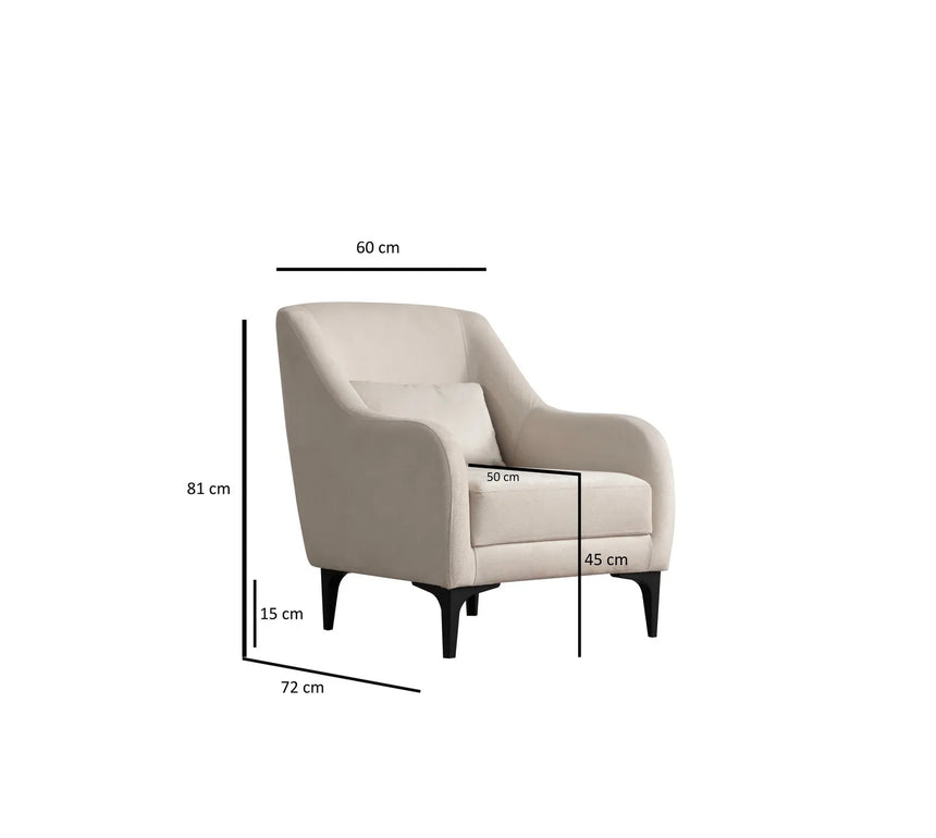 Astana Sessel in Ecru, 81x60 cm von Atelier Del Sofa – Bild 5