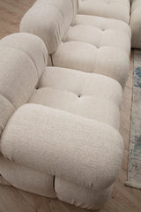 Bubble Ecksofa mit Pouf in Creme Bouclette, 288x190 cm von Atelier Del Sofa – Bild 4