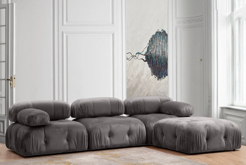 Bubble Ecksofa mit Pouf in Grau, 288x190 cm von Atelier Del Sofa – Bild 1