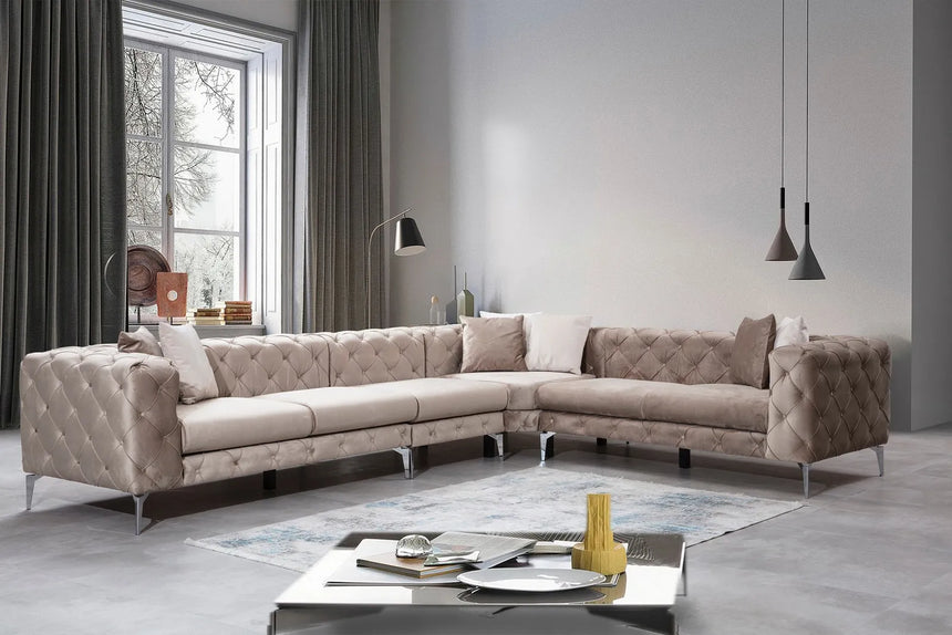 Como Ecksofa, Kurze Seite Rechts, in Beige, 350x270 cm von Atelier Del Sofa – Bild 1