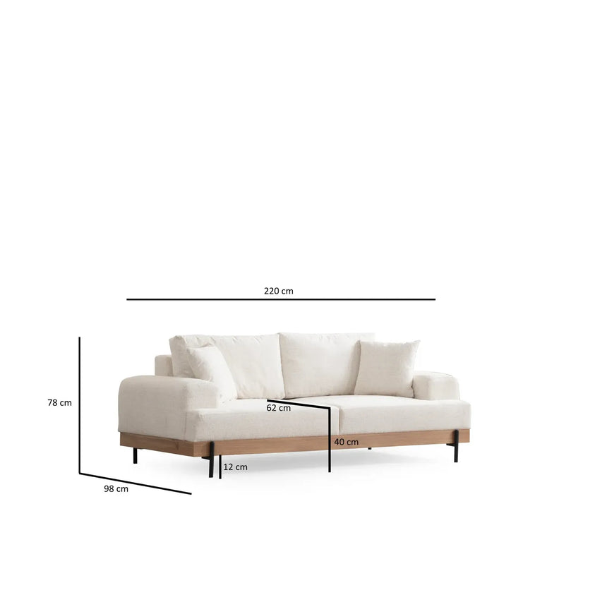 Eti 3-Sitzer Sofa, 220x98 cm - ZEN ZONE Furniture