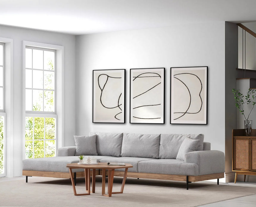 Eti Ecksofa, Linke Seite, in Grau und Eiche, 280x170 cm von Atelier Del Sofa – Bild 2