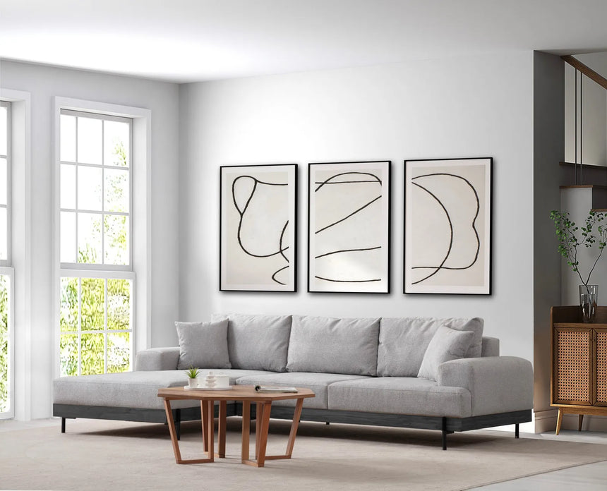 Eti Ecksofa, Linke Seite, in Grau und Schwarz, 280x170 cm von Atelier Del Sofa – Bild 2