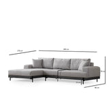 Canapé d'angle Eti, côté gauche, 280x170 cm