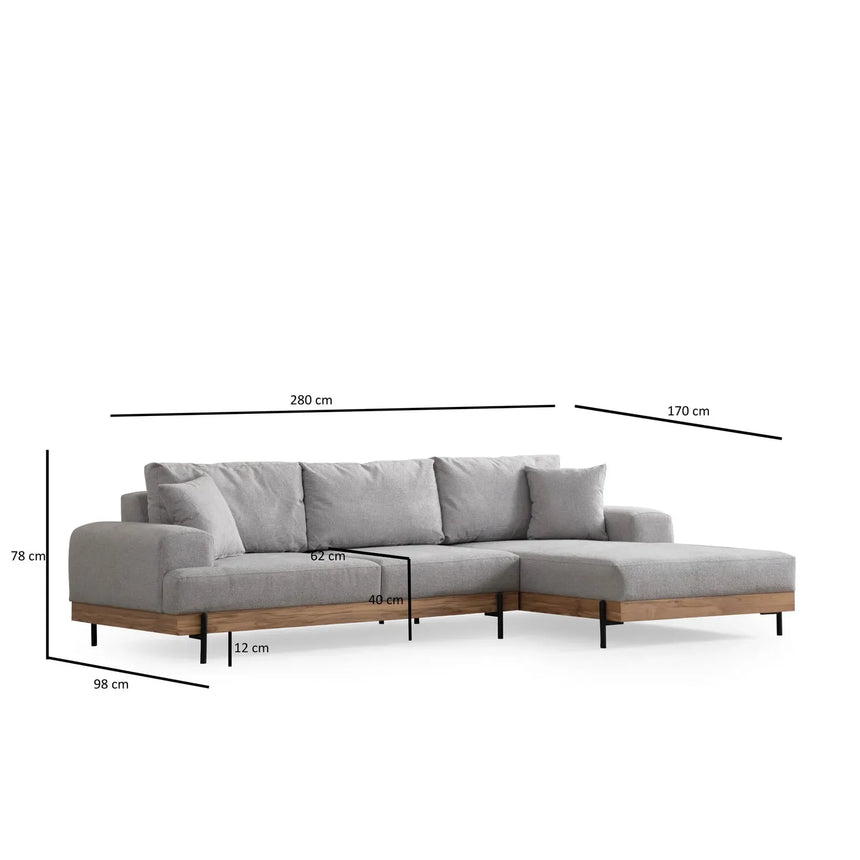 Eti Ecksofa, Rechte Seite, 280x170 cm - ZEN ZONE Furniture