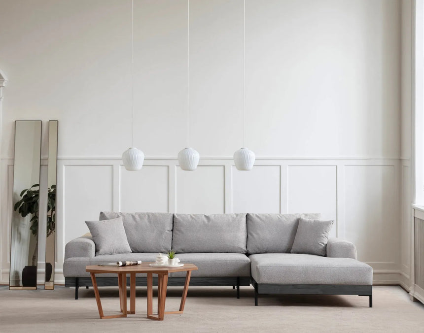 Eti Ecksofa, Rechte Seite, in Grau und Schwarz, 280x170 cm von Atelier Del Sofa – Bild 1