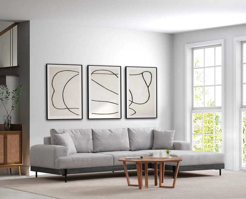 Eti Ecksofa, Rechte Seite, in Grau und Schwarz, 280x170 cm von Atelier Del Sofa – Bild 2