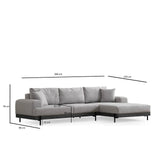 Eti Corner Sofa, Right Side, 280x170 cm