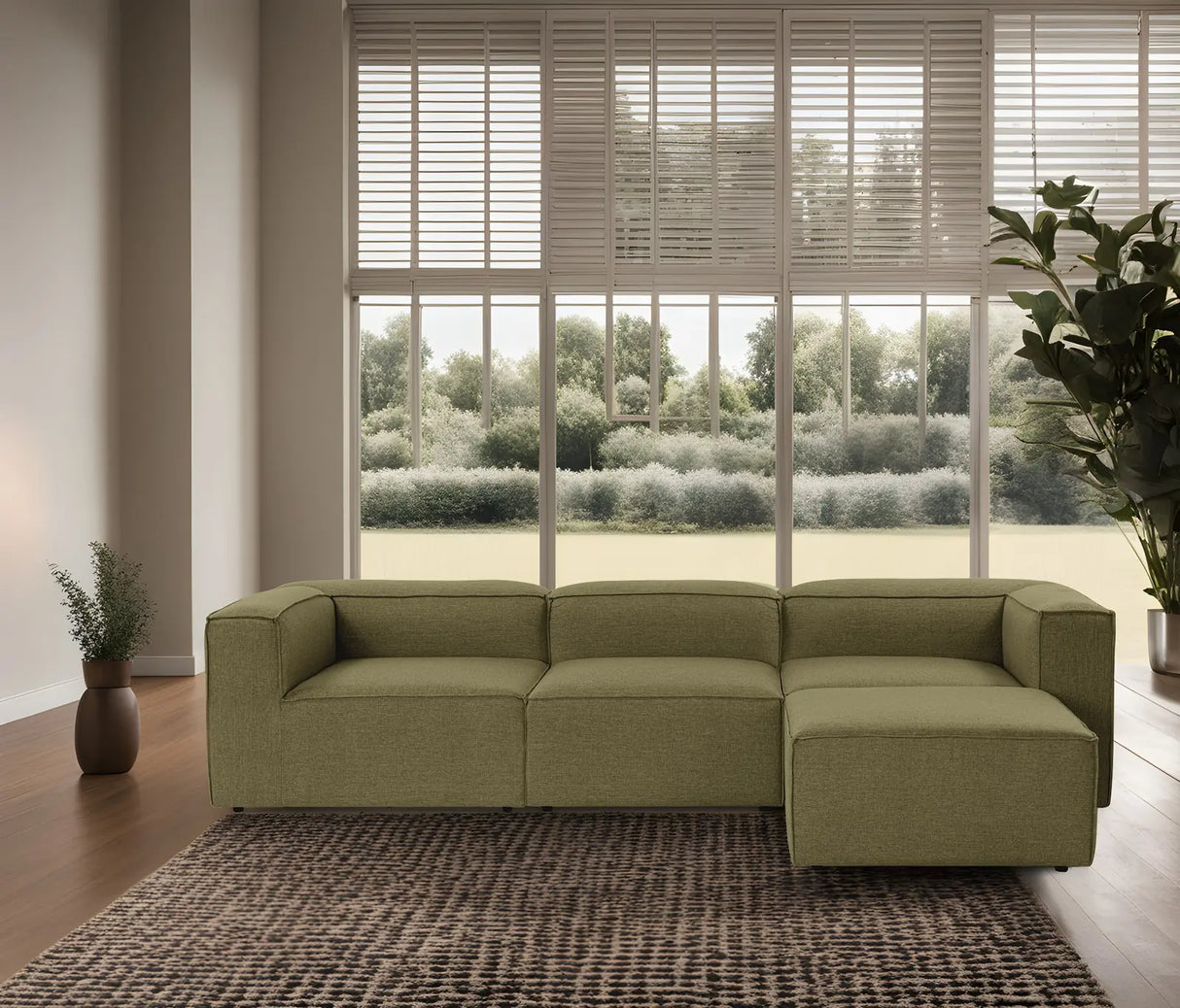 Fora Ecksofa, Rechte Seite, in Grün, 297x190 cm von Atelier Del Sofa – Bild 4