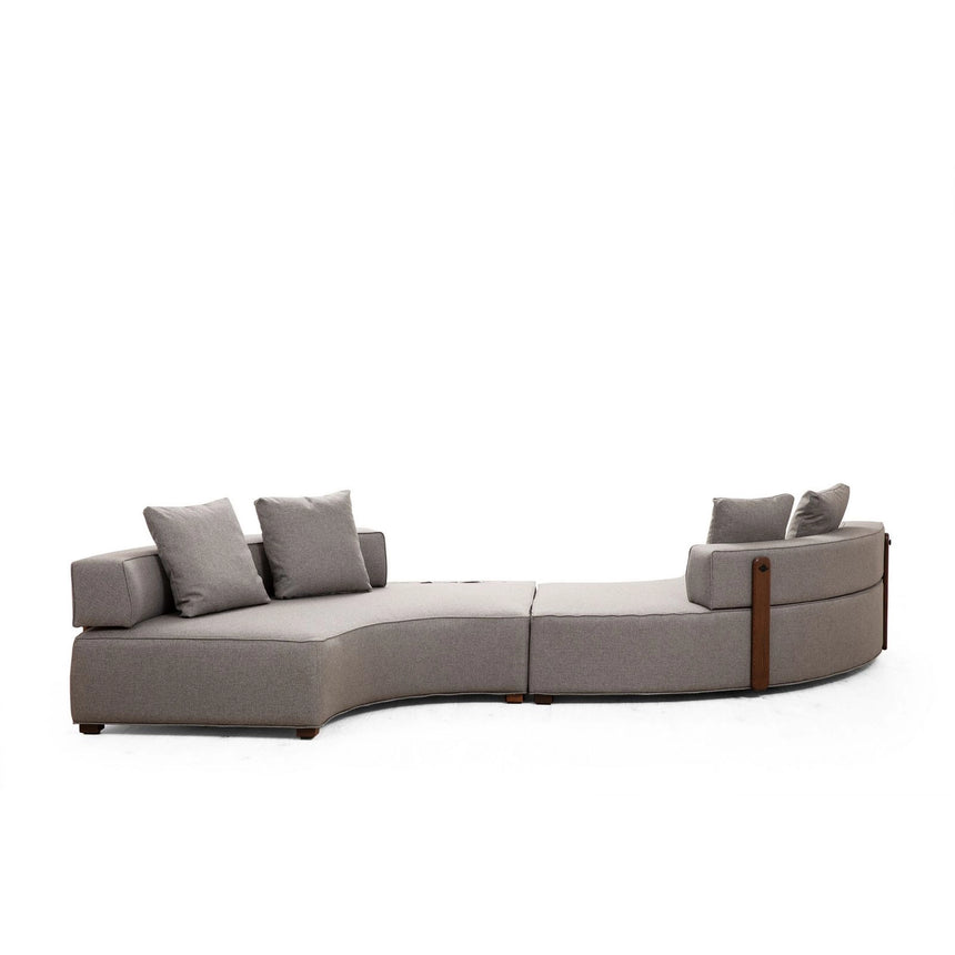 Gondol Ecksofa, Symmetrisch Gespiegelt, in Grau, 380x105 cm von Atelier Del Sofa – Bild 2