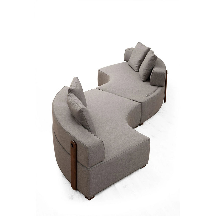 Gondol Ecksofa, Symmetrisch Gespiegelt, in Grau, 380x105 cm von Atelier Del Sofa – Bild 3