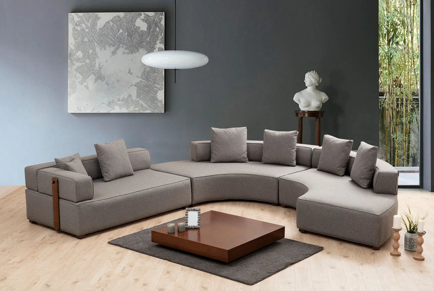 Gondol Panoramasofa, Kurze Seite Links, in Grau, 360x300 cm von Atelier Del Sofa – Bild 1