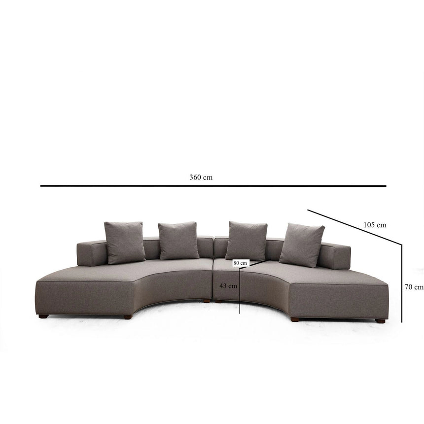Gondol Panoramasofa in Grau, 360x105 cm von Atelier Del Sofa – Bild 8