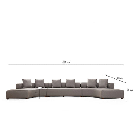 Gondol Panoramasofa in Grau, 552x105 cm von Atelier Del Sofa – Bild 4