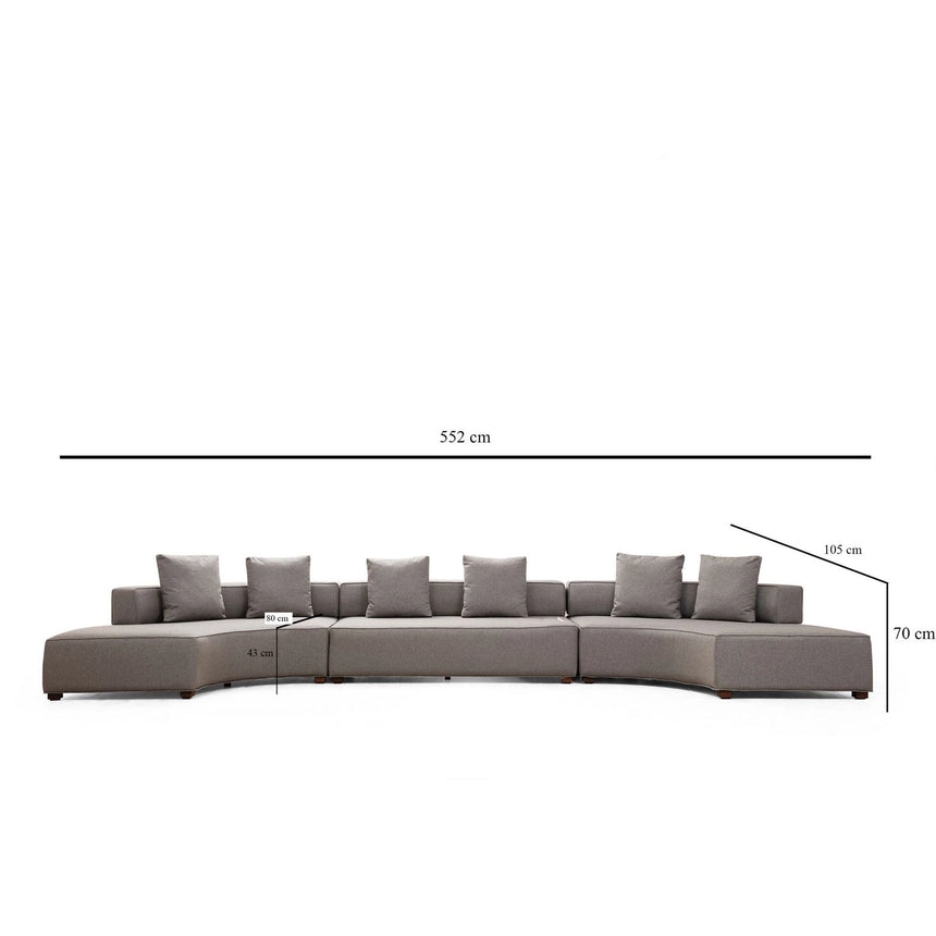 Gondol Panoramasofa in Grau, 552x105 cm von Atelier Del Sofa – Bild 4