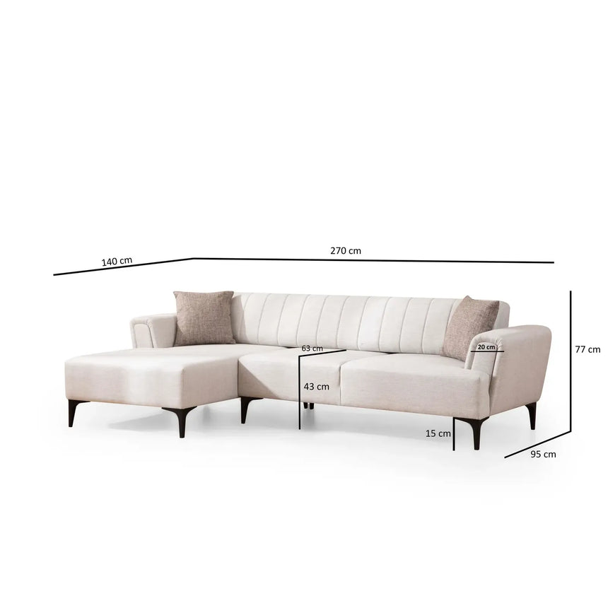 Hamlet Eckschlafsofa, Linke Seite, 270x140 cm - ZEN ZONE Furniture