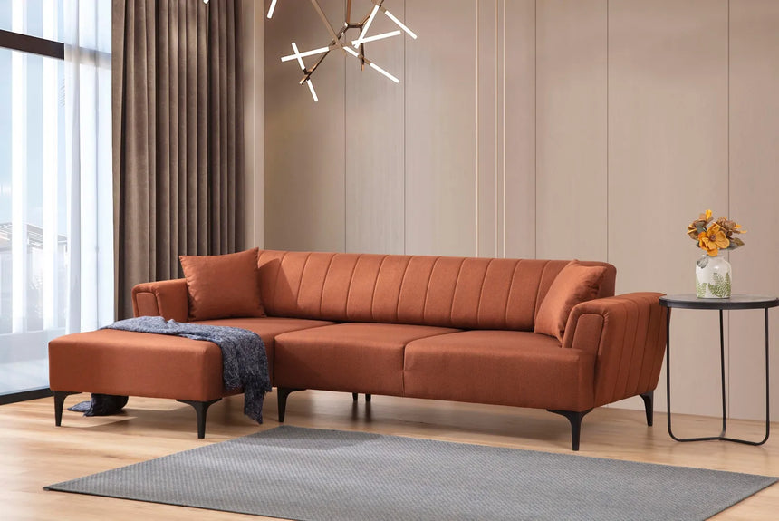 Hamlet Eckschlafsofa, Linke Seite, in Ziegelrot, 270x140 cm von Atelier Del Sofa – Bild 2