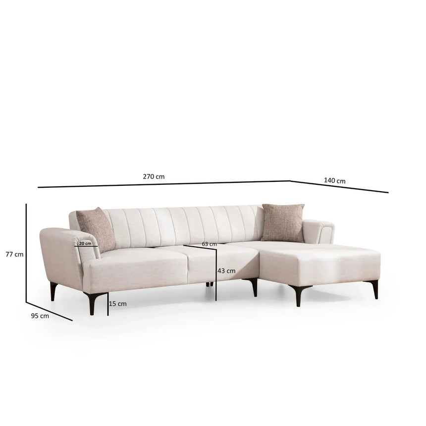 Hamlet Eckschlafsofa, Rechte Seite, 270x140 cm - ZEN ZONE Furniture