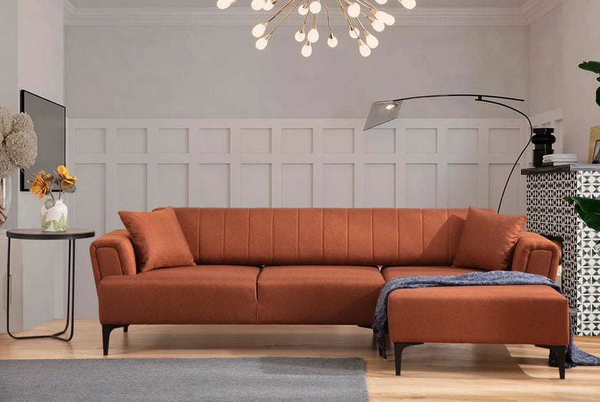 Hamlet Eckschlafsofa, Rechte Seite, in Ziegelrot, 270x140 cm von Atelier Del Sofa – Bild 2