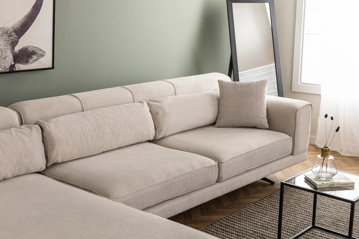 Jivago Ecksofa, Linke Seite, in Beige, 308x198 cm von Atelier Del Sofa – Bild 4
