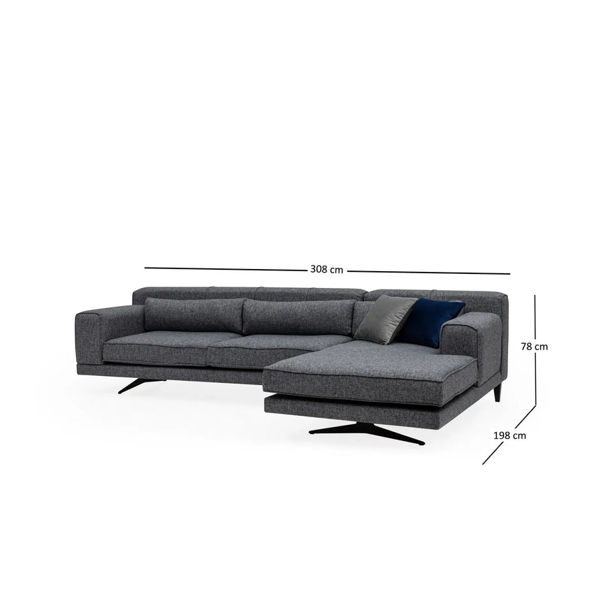Jivago Ecksofa, Rechte Seite, 308x198 cm - ZEN ZONE Furniture