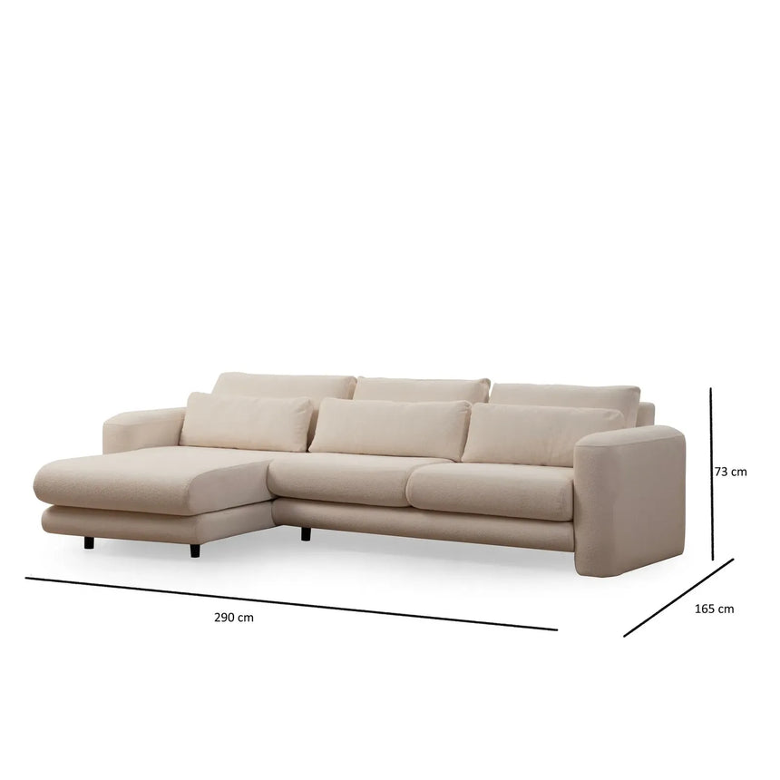 Lily Ecksofa, Linke Seite, 290x165 cm - ZEN ZONE Furniture