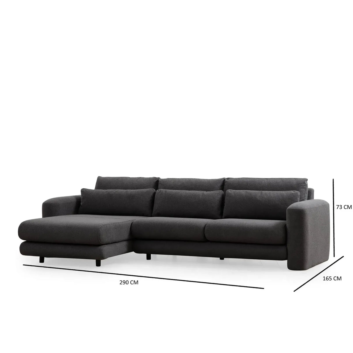 Canapé d'angle Lily, côté gauche, 290x165 cm
