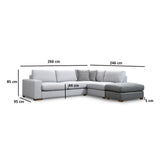 Loop Ecksofa in Grau und Hellgrau, 266x246 cm - ZEN ZONE Furniture