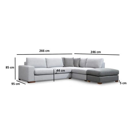 Loop Ecksofa in Grau und Hellgrau, 266x246 cm - ZEN ZONE Furniture
