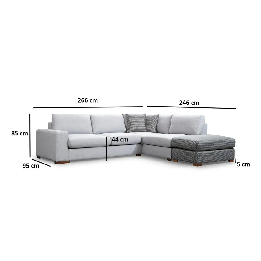 Loop Ecksofa in Grau und Hellgrau, 266x246 cm - ZEN ZONE Furniture