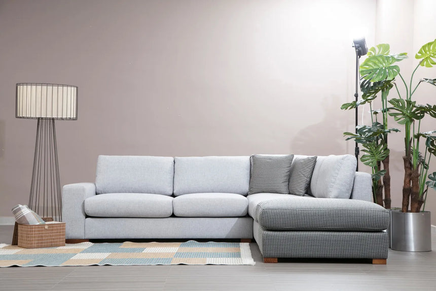 Loop Ecksofa, Kurze Seite Rechts, in Grau und Hellgrau, 266x246 cm von Atelier Del Sofa – Bild 3