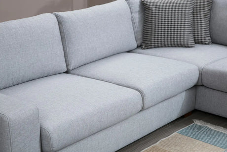 Loop Ecksofa, Kurze Seite Rechts, in Grau und Hellgrau, 266x246 cm von Atelier Del Sofa – Bild 7