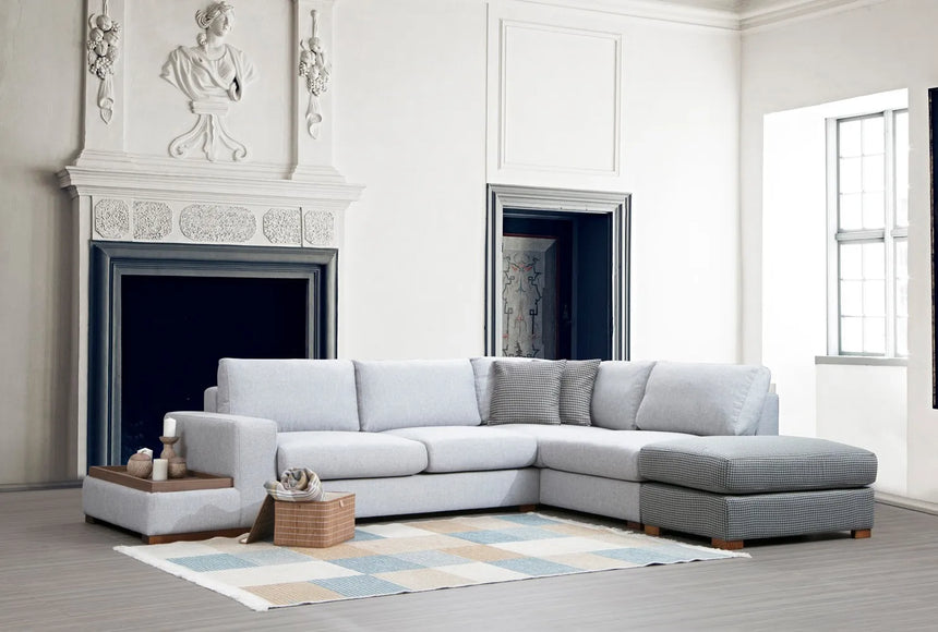 Loop Ecksofa, Kurze Seite Rechts, in Grau und Hellgrau, 308x246 cm von Atelier Del Sofa – Bild 1