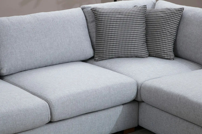 Loop Ecksofa, Kurze Seite Rechts, in Grau und Hellgrau, 308x246 cm von Atelier Del Sofa – Bild 13