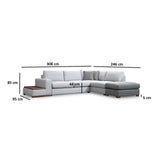 Loop Ecksofa in Grau und Hellgrau, 308x246 cm - ZEN ZONE Furniture