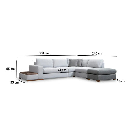 Loop Ecksofa in Grau und Hellgrau, 308x246 cm - ZEN ZONE Furniture