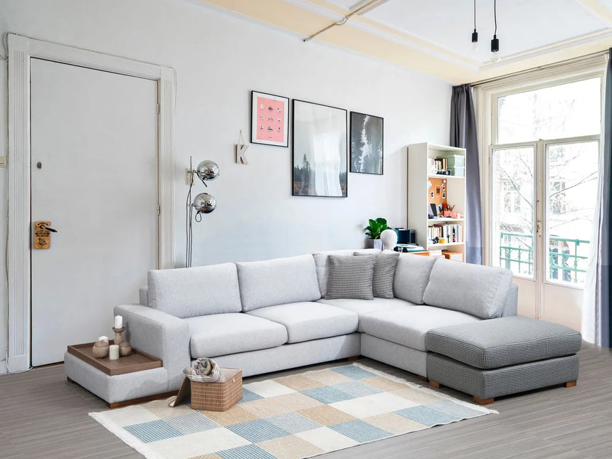 Loop Ecksofa, Kurze Seite Rechts, in Grau und Hellgrau, 308x246 cm von Atelier Del Sofa – Bild 2