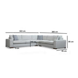 Loop Ecksofa in Weiß, 323x282 cm - ZEN ZONE Furniture