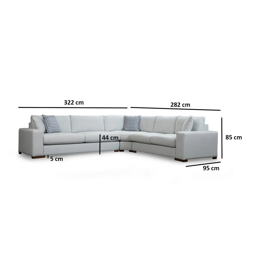 Loop Ecksofa in Weiß, 323x282 cm - ZEN ZONE Furniture