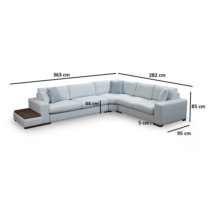 Loop Ecksofa in Weiß, 363x282 cm - ZEN ZONE Furniture
