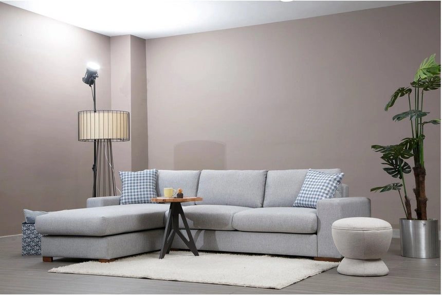 Loop Ecksofa, Linke Seite, in Hellgrau, 290x194 cm von Atelier Del Sofa – Bild 1