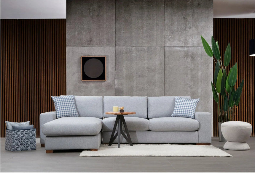 Loop Ecksofa, Linke Seite, in Hellgrau, 290x194 cm von Atelier Del Sofa – Bild 2