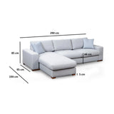 Loop Ecksofa, Linke Seite, in Hellgrau, 290x194 cm von Atelier Del Sofa – Bild 9
