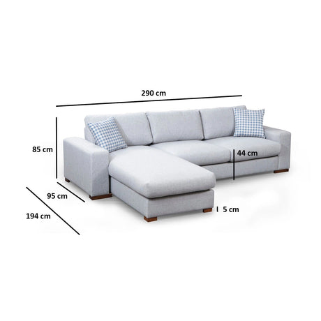 Loop Ecksofa, Linke Seite, in Hellgrau, 290x194 cm von Atelier Del Sofa – Bild 9