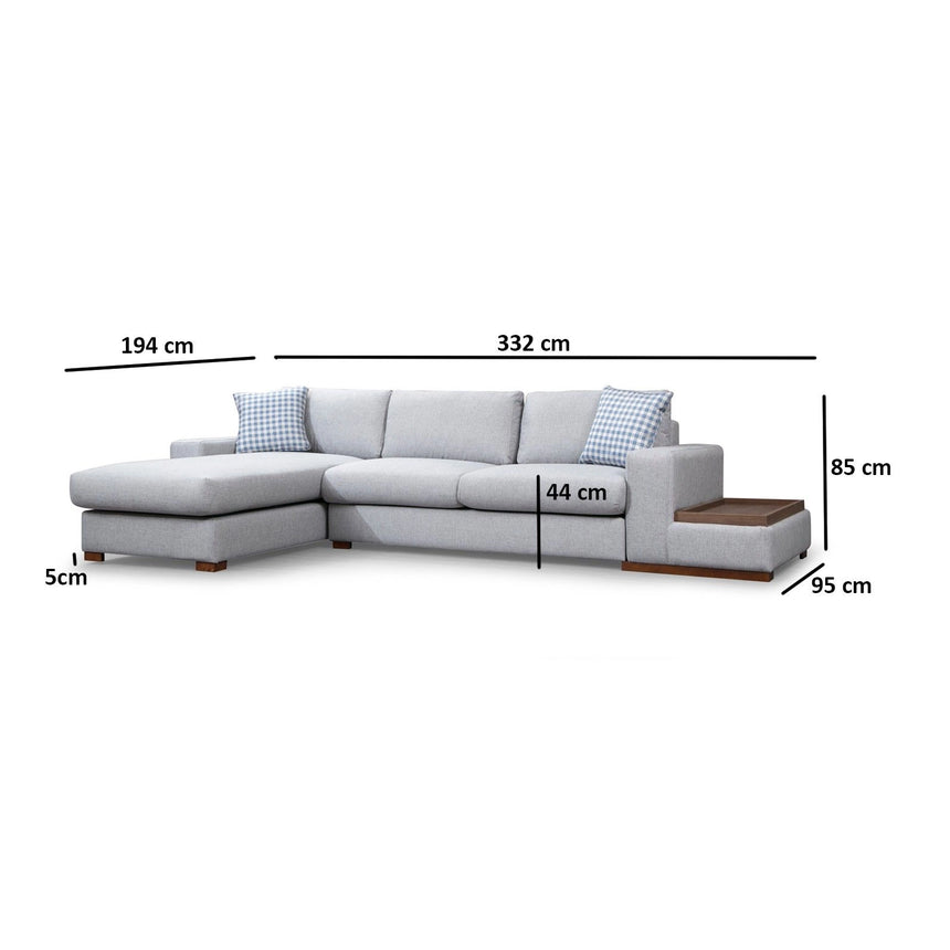 Loop Ecksofa, Linke Seite, in Hellgrau, 322x194 cm von Atelier Del Sofa – Bild 7