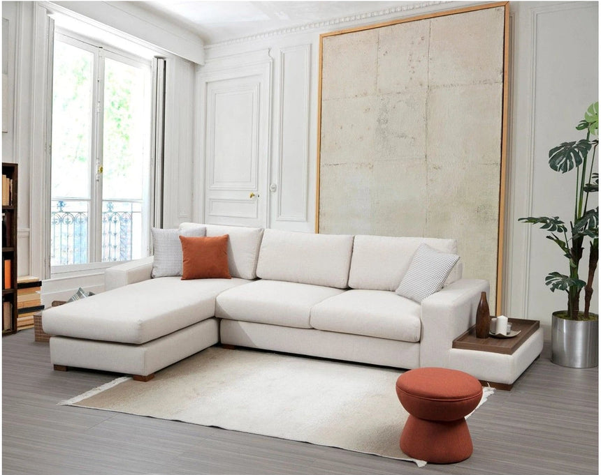 Loop Ecksofa, Linke Seite, in Weiß, 312x194 cm von Atelier Del Sofa – Bild 1